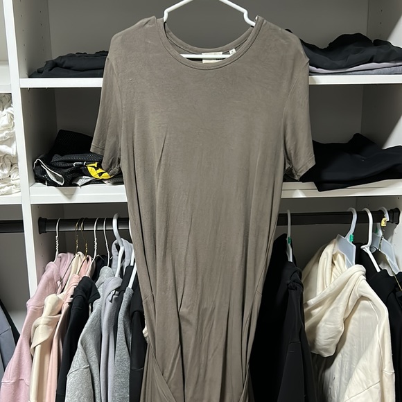 Olive Green Wilfred Wrap T-Shirt Dress - Picture 2 of 2